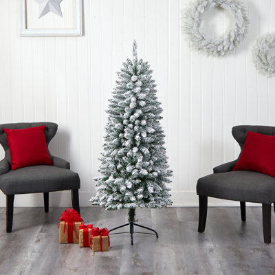 Flocked Slim Montreal Artificial Christmas Tree