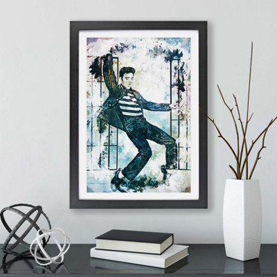 Elvis Presley Dancing - Framed Print