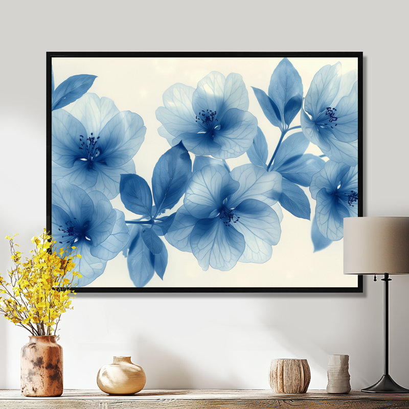 Gravois - Fleur de cerisier, reproduction d'art murale, H 30 po x l 40 po x P 1,5 po, Cadre flottant noir