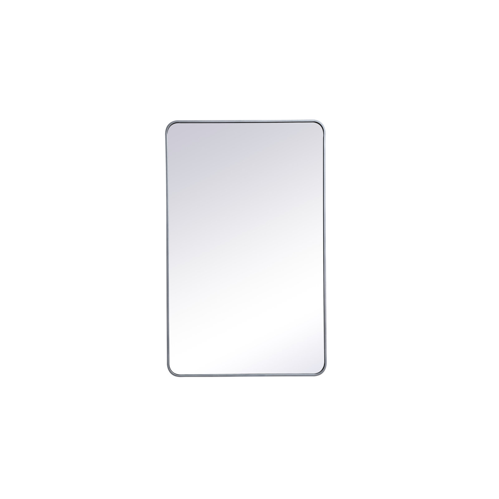 Sabine Metal Rounded Rectangle Wall Mirror, 48" x 30", Silver