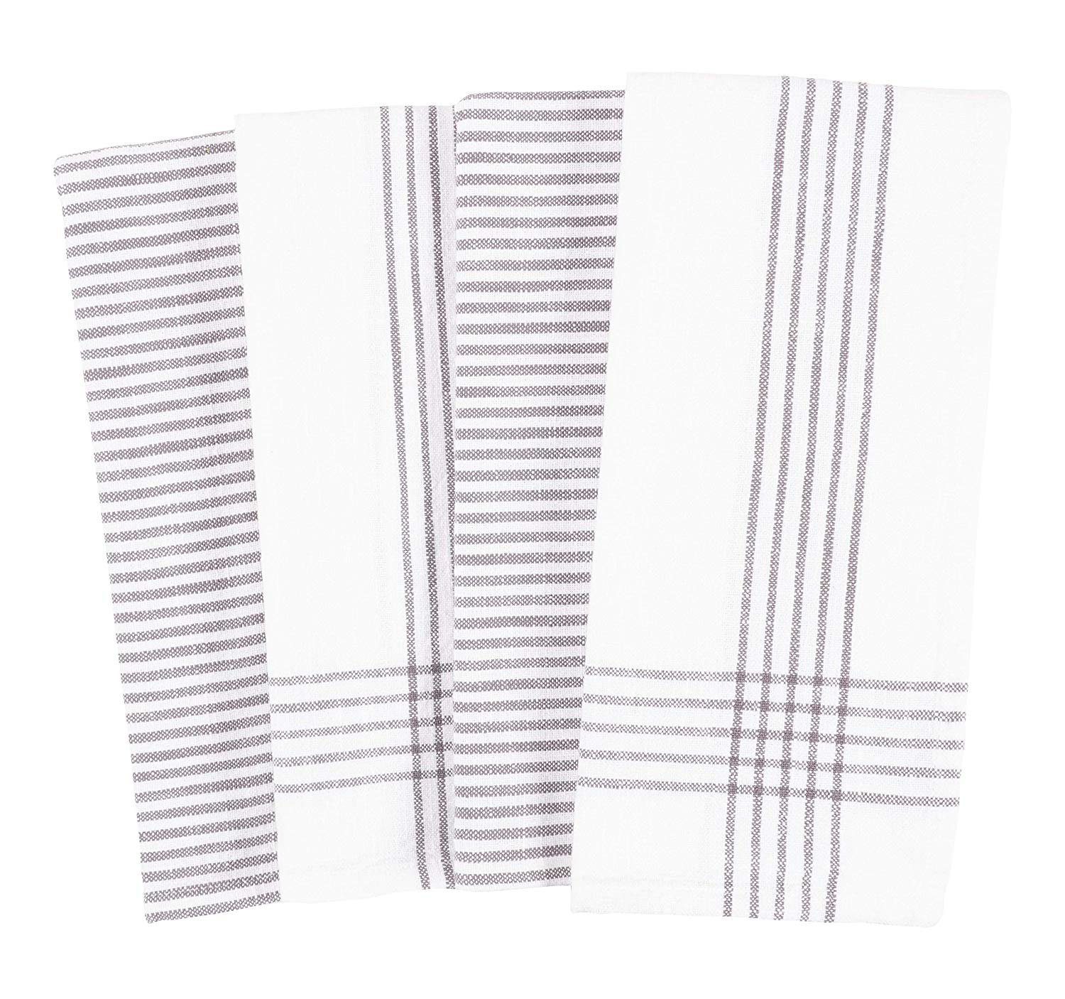 Coverty Cotton Stripe Kitchen Towel Linen Set, Gray
