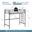 Loft Bed Twin Size With Flat Rungs For Adults, Kids And Young Teens, No Box Spring Required-1772590040