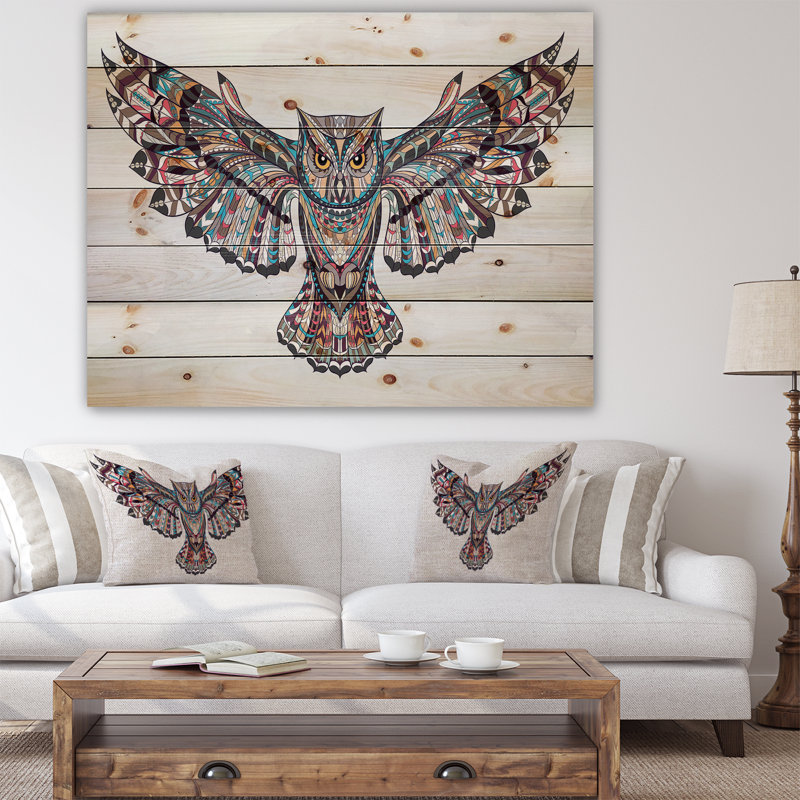 Animaux «Owl on the Grudge», impression, H 15 po x l 20 po x P 1 po, Bois