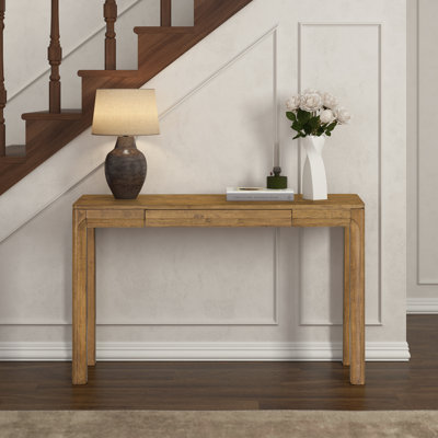  Flow Modern Wooden Rectangle Console Table with Hidden Drawer – Waterproof & Heat Resistant