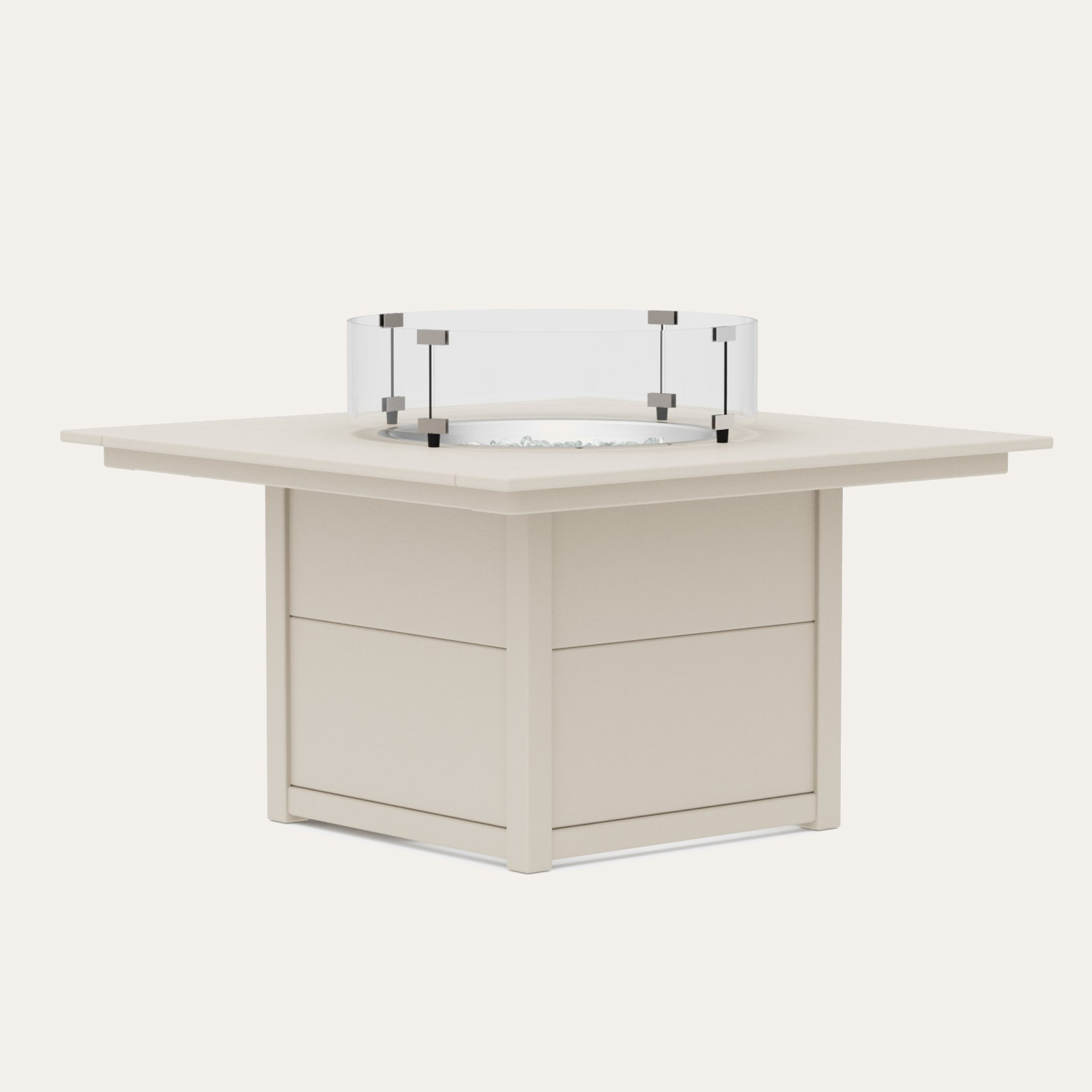 POLYWOOD Square 42" Fire Pit Table, Sand