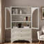 Armoire de rangement vitrée avec 2 tiroirs et tablettes réglables-246230923