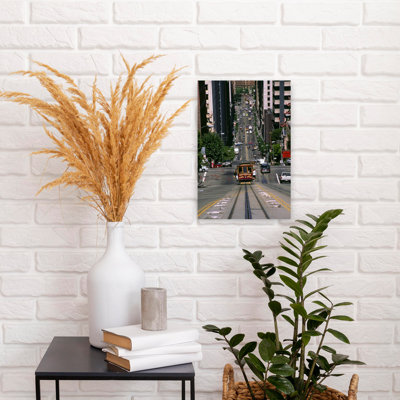 Cable Car Driving On Steep Street In San Francisco, California, Usa Contemporary Architecture Wall Art