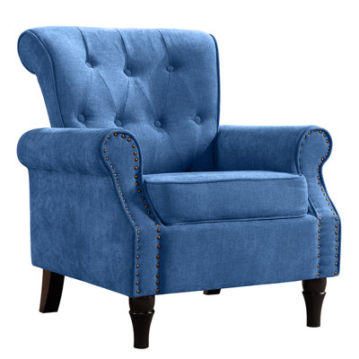 Alice 30"" Wide Upholstered Floral wood Armchair with Nailhead Trim -  Alcott HillÂ®, ADA9795F43D9417B9DD3C199912D0B3E