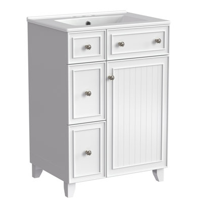 Armoire de meuble-lavabo 24 po avec lavabo en céramique