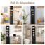 Bibliothèque étroite Melgarejo de 71 po de hauteur avec rangement pour les portes, bibliothèque d'angle minimaliste avec armoire de rangement, support pour tour multimédia autoportant pour petits espaces-1261309660