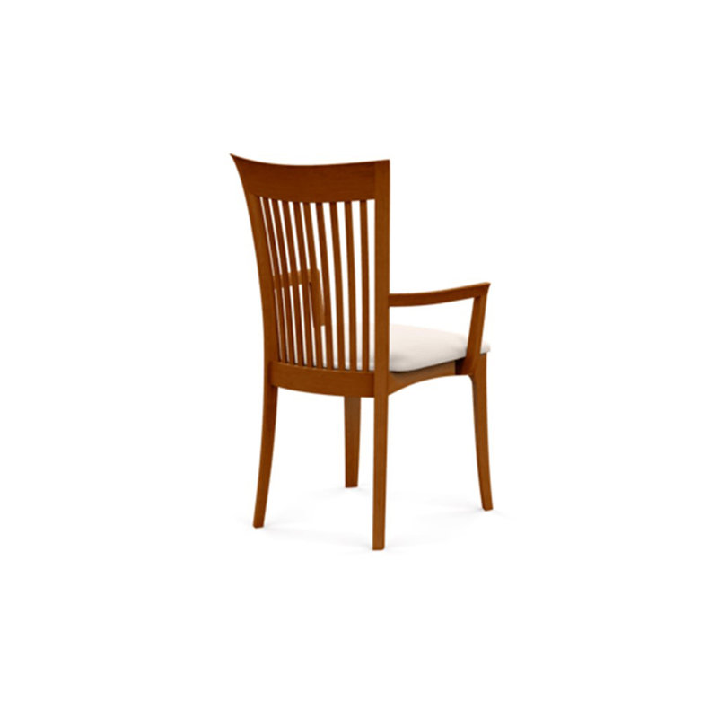 Sarah Upholstered Arm Chair, Autumn Cherry, White Leather