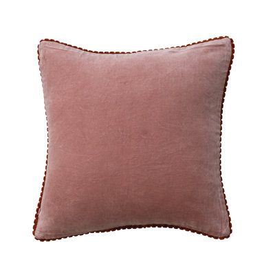Apricot Velvet Pom Pom Pillow