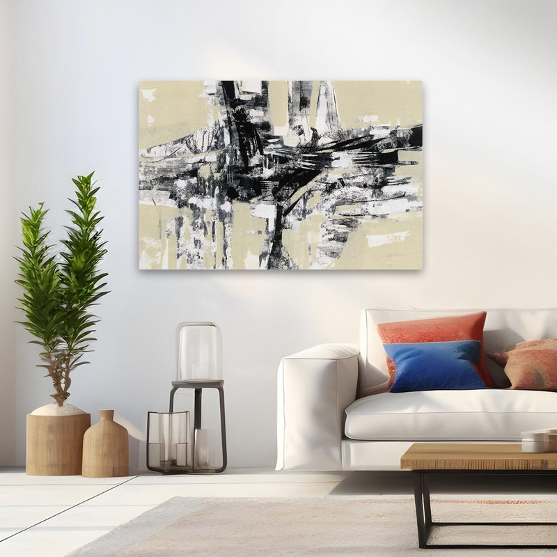 Abstract Brushstrokes - Graphic Fishermans Net, 32" H x 48" W
