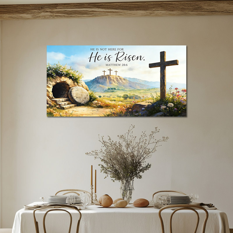 Art mural de Pâques de Timuba - décoration murale sur toile Christian, H 12 po x l 24 po