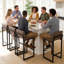 Tabouret de comptoir rembourré à dossier bas avec structure en métal épaissie pour îlot de cuisine-92115244-92115240-91899105