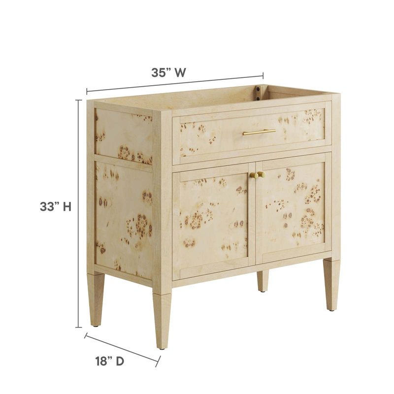 Modway Elysian 35" Single Bathroom Vanity Base Only, Burgundy