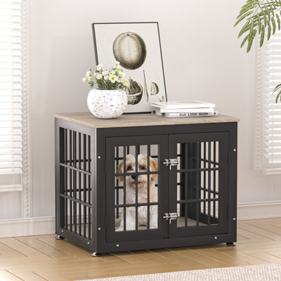 Mobilier de cage robuste pour chien, table de bout décorative pour animal de compagnie, meubles de chenil en bois pour l'intérieur