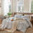 MooMee Striped Duvet Cover Set 100% Washed Cotton Linen Like Textured-111720997-112681252