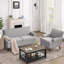 Causeuse moderne en polyester, canapé 2 places avec coussins amovibles, compacte pour les petits espaces et les appartements, facile à assembler-399150920