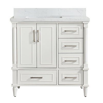 36'' Freestanding Single Bathroom Vanity with 2 Handle Sets