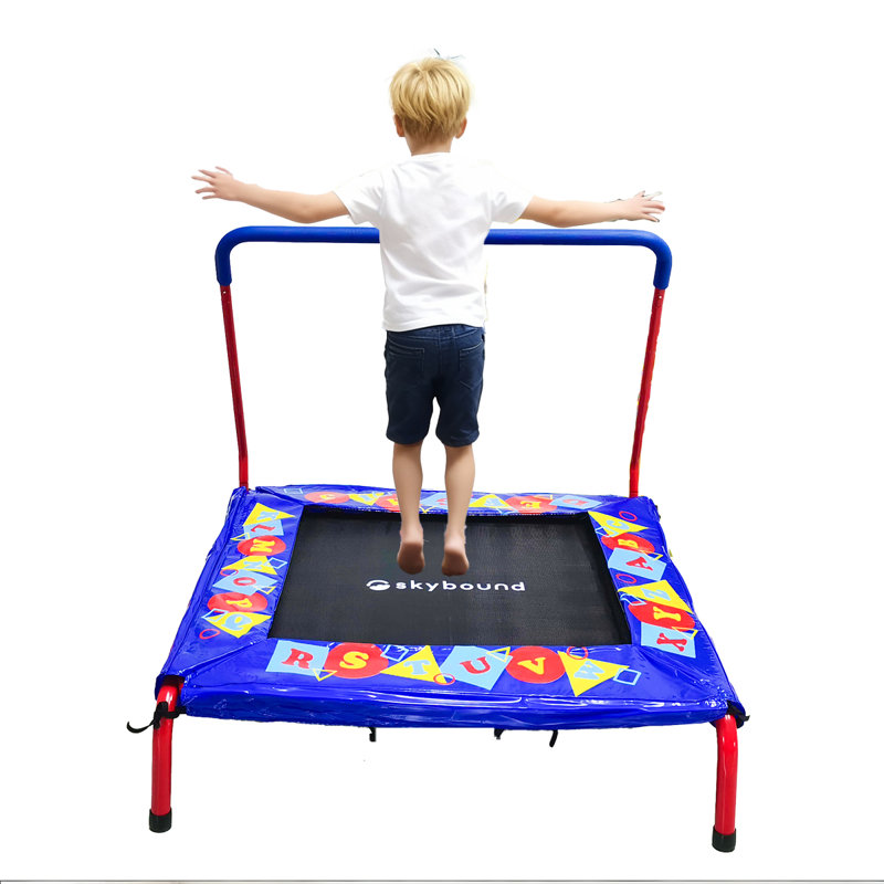 Mini trampoline rectangulaire 36 pouces pour enfants - Tapis de jeu intérieur avec housse en PVC