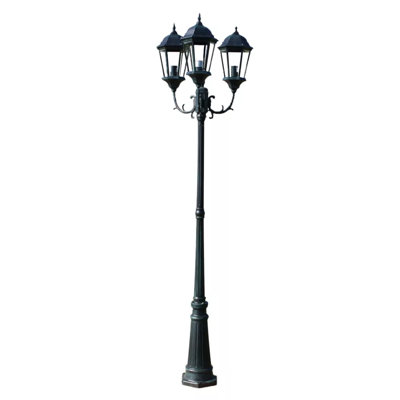 Romantico Stained Glass Transparent Lamp Post (Full) Post Lantern