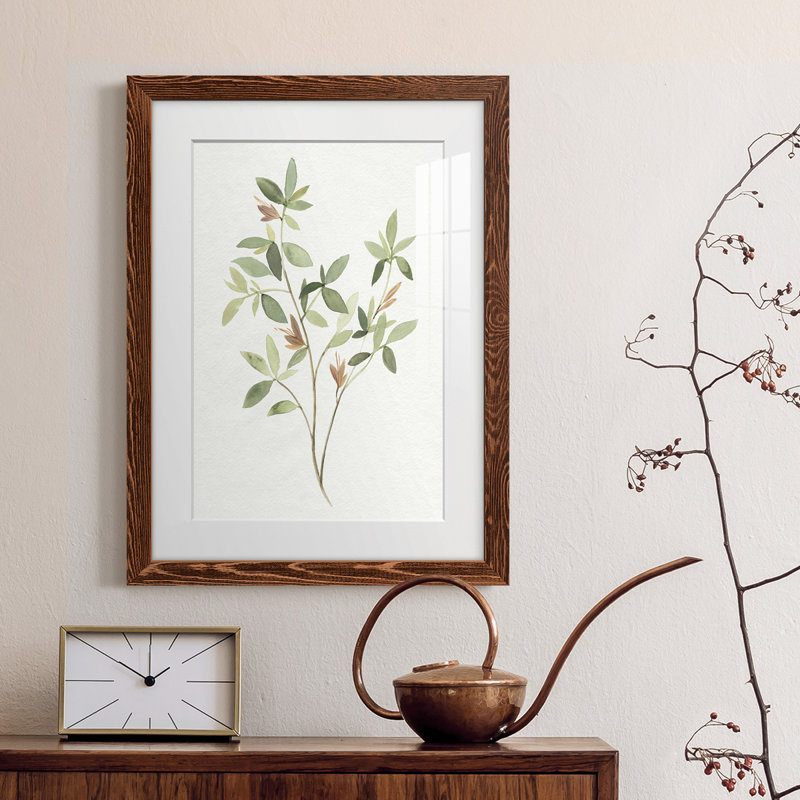 " Single Sprig I " Painting Print, Maple Framed, 44" H x 31" W x 1" D