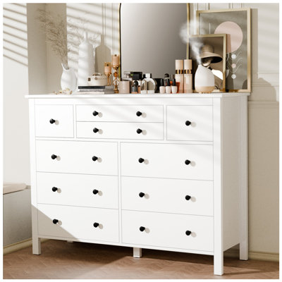 Chest of Drawers 10 Drawer Dresser for Bedroom,Wood Dresser Drawer Chest 10 Drawer Cabinet