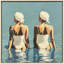 Deux amis à la plage, toile