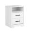 Table de chevet 2 tiroirs Yazeed, table de bout à 2 tiroirs de ferme avec rangement pour chambre à coucher, bureau, salon, l 16,75 po x l 18,75 po x H 24,5 po, blanc-1514163486