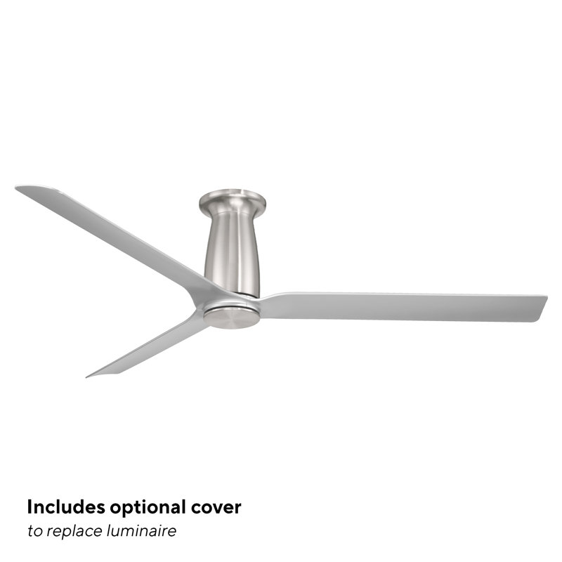 Smooth 3-Blade Flush Mount Smart Ceiling Fan With 2700K-3000K-4000K-5000K Selectable LED Light Kit and Remote Control Included, Works With Alexa and iOS or Android App