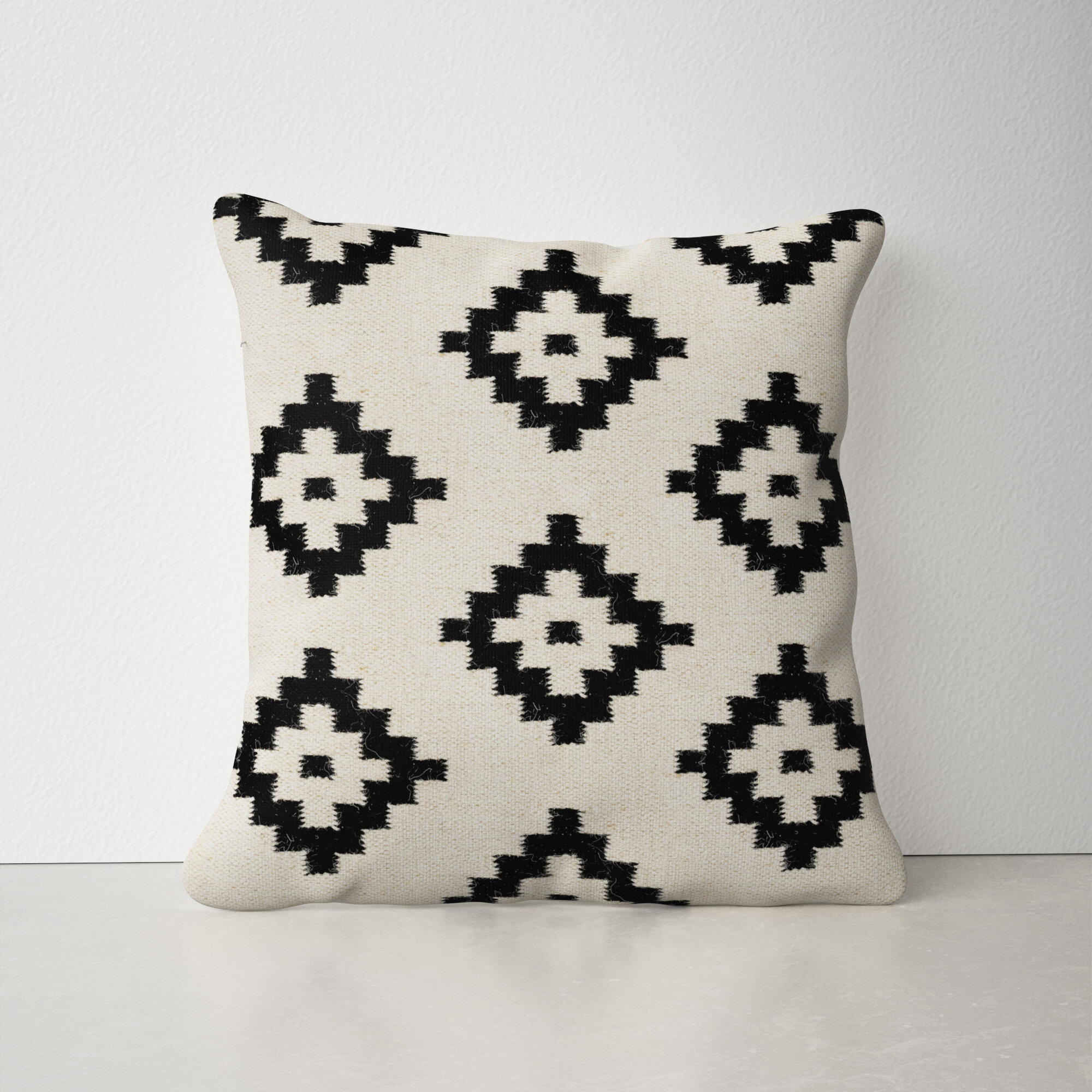 Edgar Square 100% Cotton Pillow Cover AllModern Color: Dark Blue, Fill Material: Polyester/Polyfill, Size: 22'' x 22