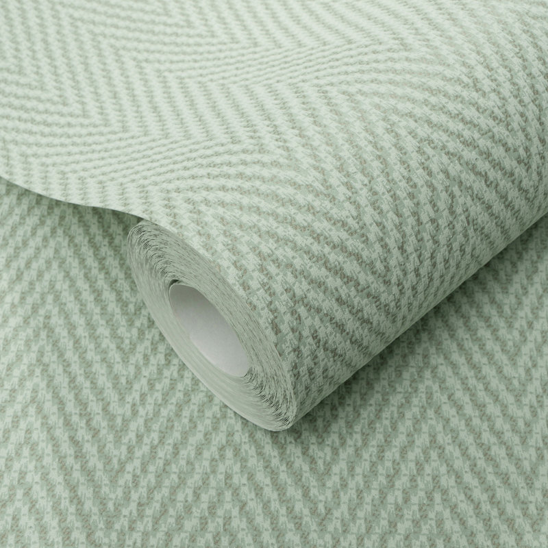 Papier peint à rayures Varella, Green