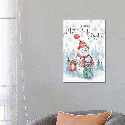 «Merry and Bright», reproduction d'art sur toile tendue