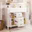 Meuble-lavabo 36 po avec lavabo supérieur - armoire blanche moderne 2 portes et tiroirs à fermeture douce-346443987