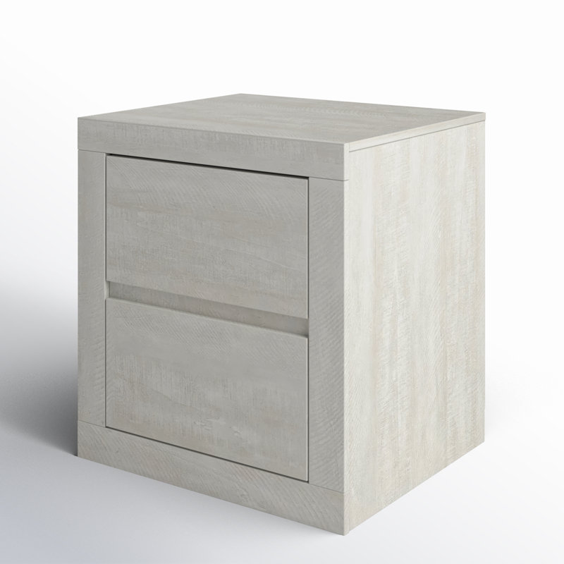Brannick 20.3" Tall 2 - Drawer Nightstand, Dusty Gray Oak