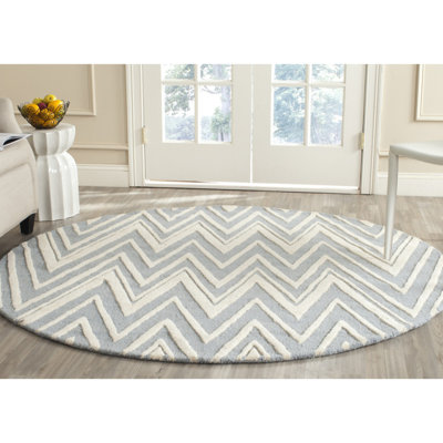 Sanyla Hand Tufted Wool Chevron Rug