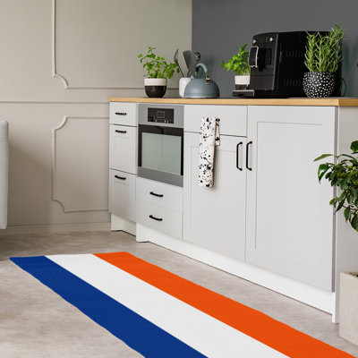 Tapis bleu royal rayures royal national hockey