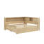 Lit de jour double en bois avec tablettes de rangement et lit gigogne
