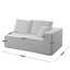Causeuse modulaire 69,29 "avec accoudoirs avec accoudoirs, canapé modulaire en flanelle 2 places avec 3 coussins, canapé« Boneless »Cloud en boîte pour le salon petits espaces gris-2019045948-2014725983-2028112316
