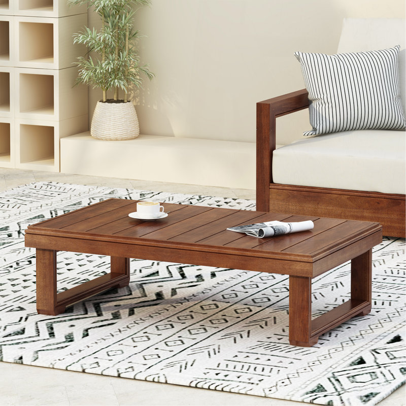 Table basse en bois, H 11,25 po x l 22 po x P 38,5 po, Moka