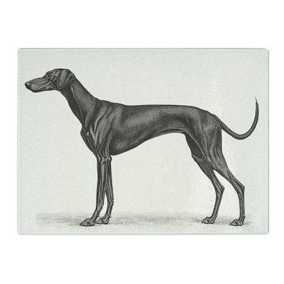 Greyhound Design  Glass Chopping Board