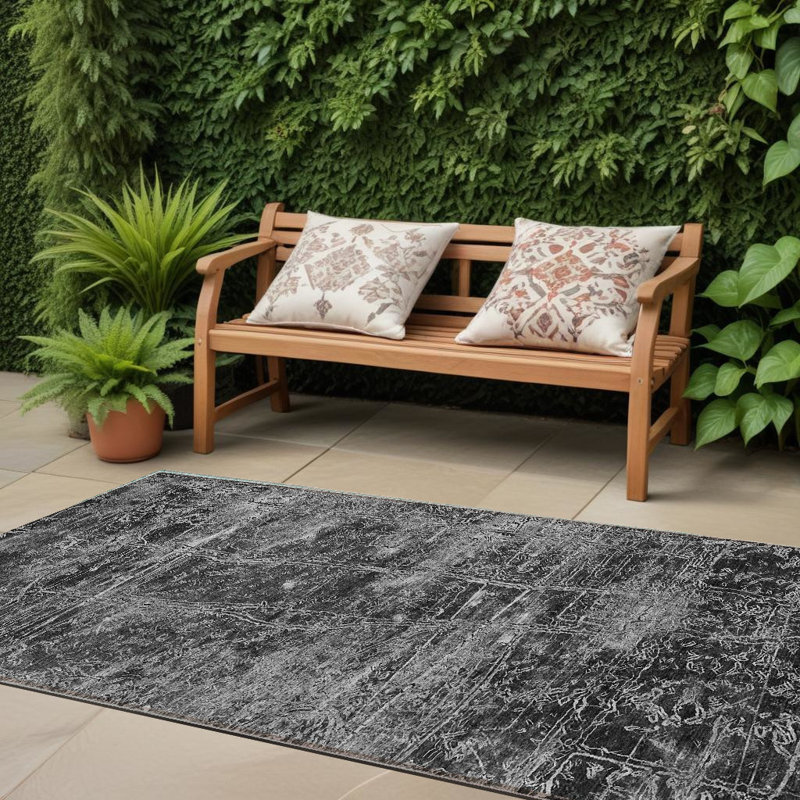 Tapis de couloir d'extérieur 8 po gris