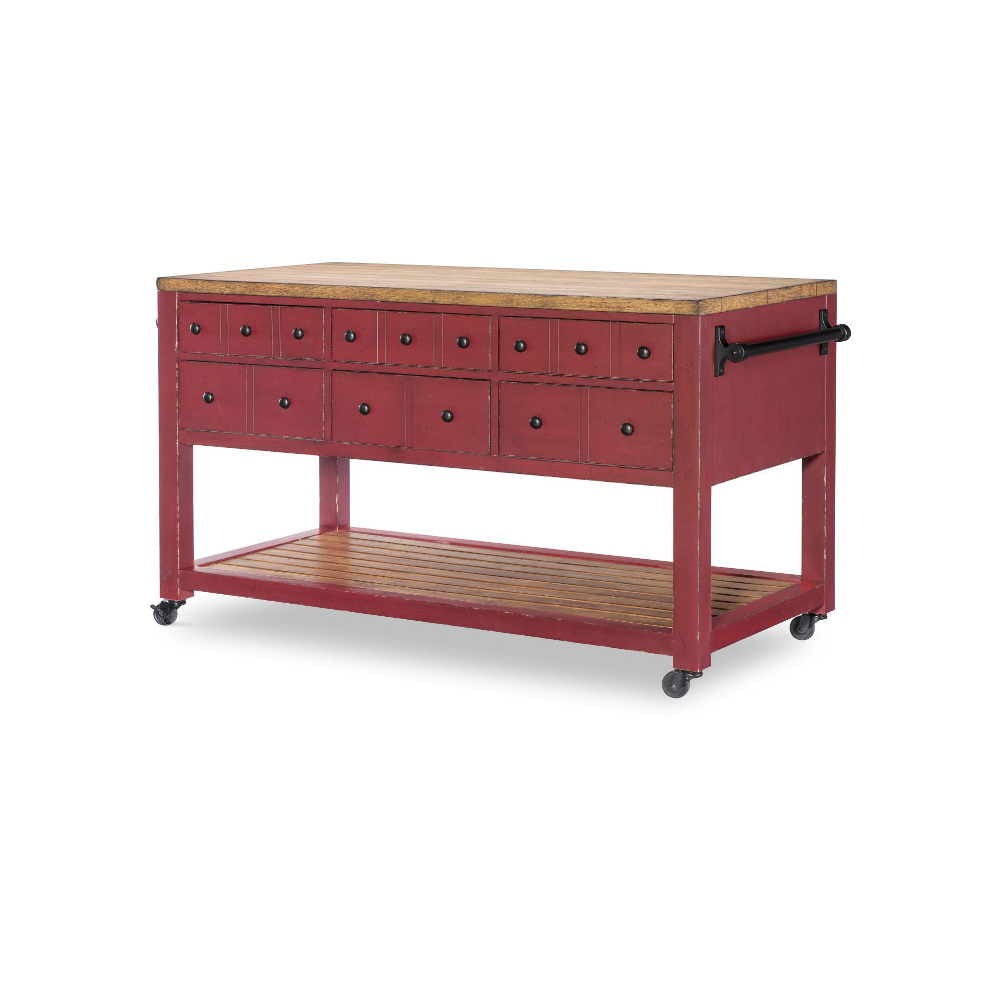 Country Living Kitchen Island, Red