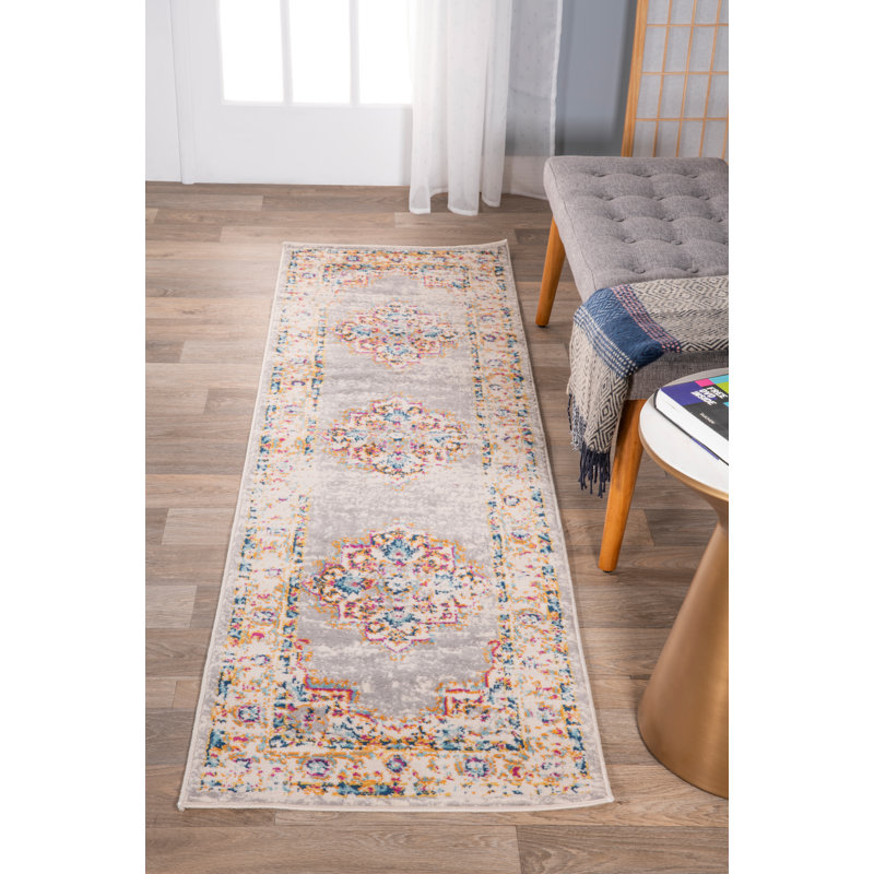 Tapis oriental gris Beverly, Tapis de couloir 2 pi x 7 pi