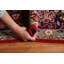 Tapis rouge unique en laine noué à la main de style années 70 de 8 pi 7 po x 12 pi 6 po Nishaun