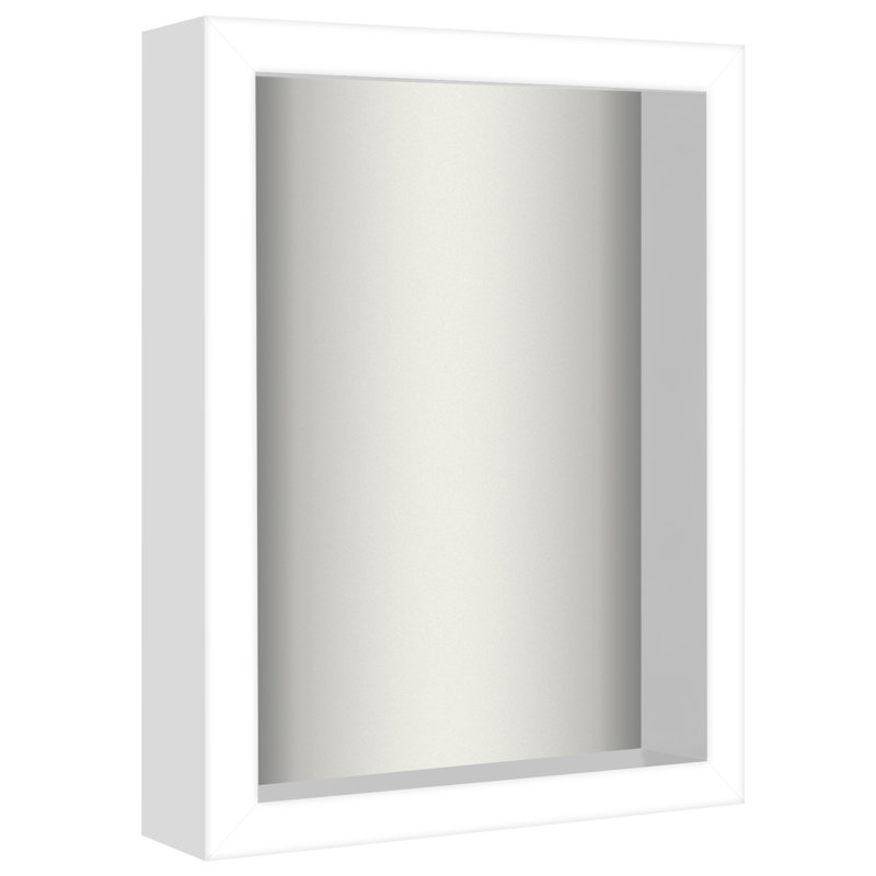 Sturdevant Shadow Box Frame Composite Wood with Glass for Hanging and Tabletop, White, 8" x 10"