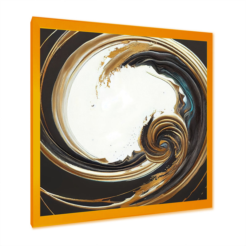 Gold Glamour Circle 1 III - Impression sur toile, Cadre photo doré, H 36 po x l 36 po x P 1,5 po