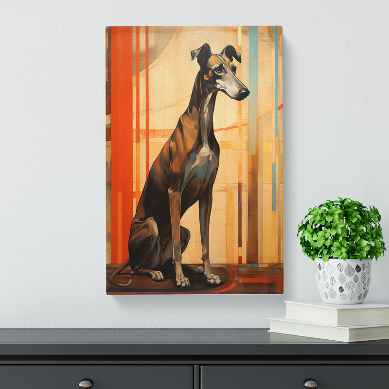 Greyhound No.3 - Wrapped Canvas, 60cm H x 40cm W x 3cm D