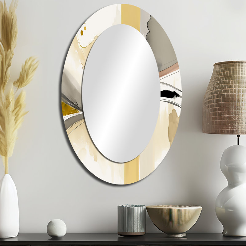 Miroir mural moderne jaune Touched By Mustard, 36 po x 24 po